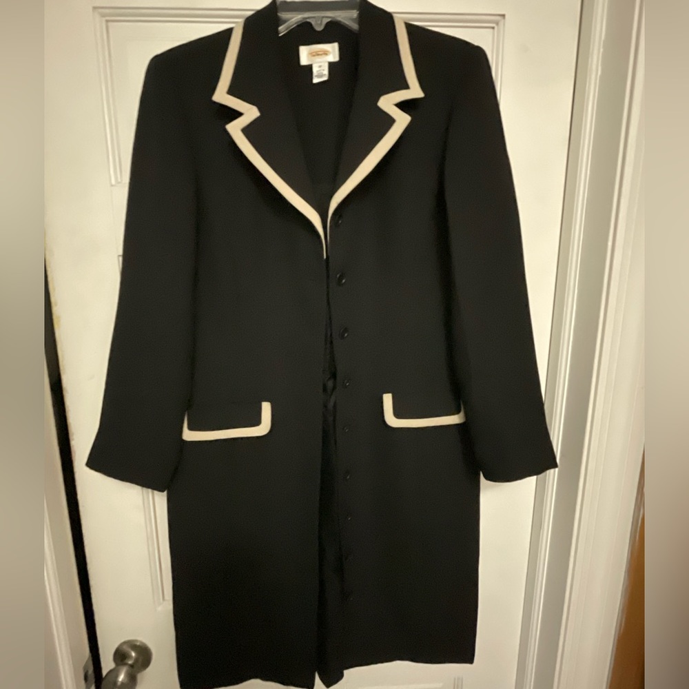 Talbot long black button down blazer